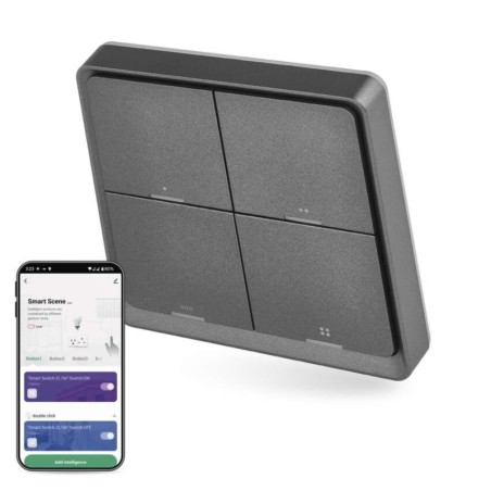 ZigBee Tuya умный выключатель 4-кнопочный черный