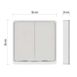 ZigBee išmanusis jungiklis su 2 mygtukais GoSmart, baltas