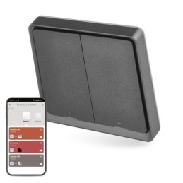 Išmanusis jungiklis su 2 mygtukais, juodos spalvos „GoSmart ZigBee Tuya“