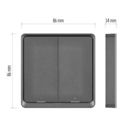 Умный выключатель 2 кнопки черный GoSmart ZigBee Tuya