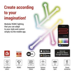 Умный светодиодный настенный светильник 34 Вт RGBIC диммируемый WiFi GoSmart 9 шт.