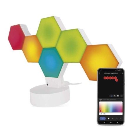 Hexagon smart LED desk lamp RGBIC dimmable WiFi GoSmart