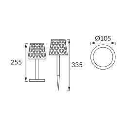 Solar LED lamp AZURA 3W BLACK WW CW