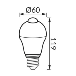 LED lemputė Erste su judesio jutikliu, A60, E27, 7 W, neutrali balta