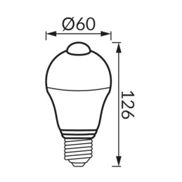 LED lemputė su judesio jutikliu A60 E27 12 W, neutralios baltos spalvos