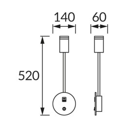 Seinavalgusti Gu10 Zula USB A USB C valge