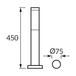 Pylväsvalo/ puutarhan valo/ ulkovalo/ Tuber e27 musta