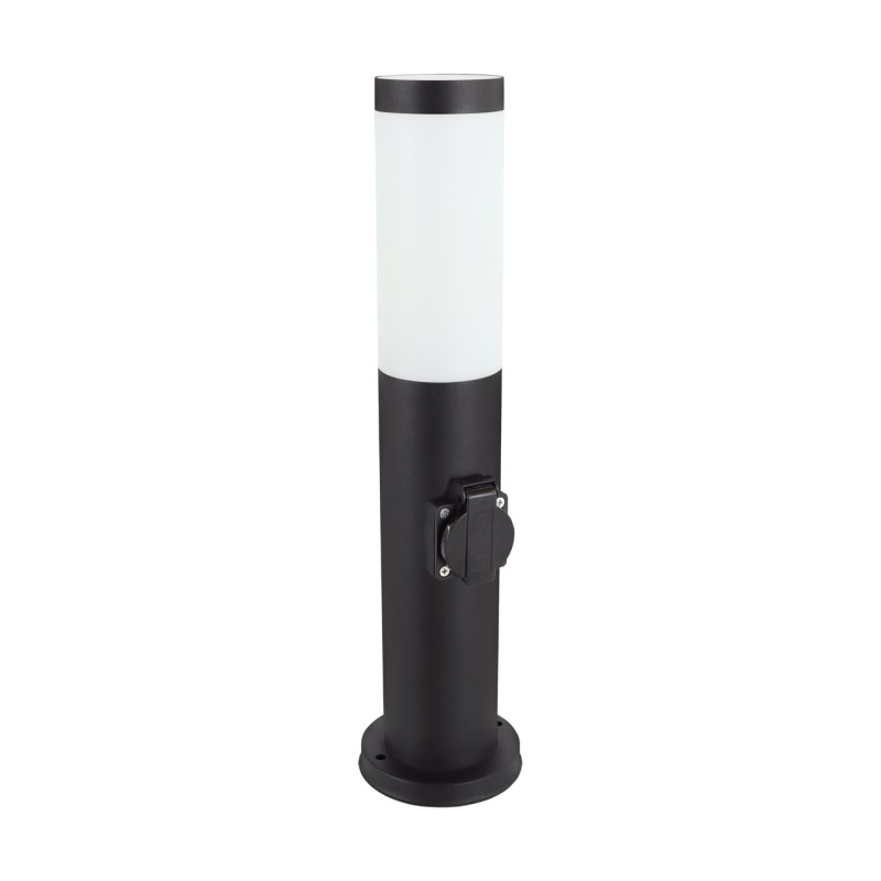 Post light, garden light Tuber e27 with 220V socket black