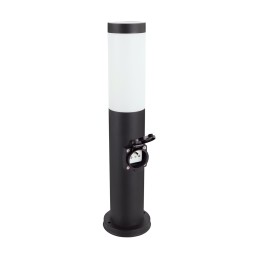 Post light, garden light Tuber e27 with 220V socket black