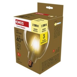 LED lemputė Vintage G125 / E27 / 4,5 W (40 W) / 420 lm / Šilta balta