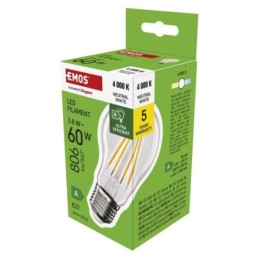 LED bulb Filament A60 A CLASS / E27 / 3.8 W (60 W) / 806 lm / neutral white