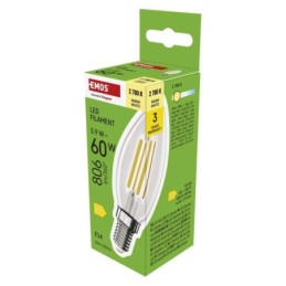 LED bulb Filament candle / E14 / 5.9 W (60 W) / 806 lm / Warm white