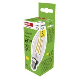 LED bulb Filament candle / E14 / 5.9 W (60 W) / 806 lm / Neutral white