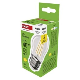 LED pirn Filament pall / E27 / 3.4 W (40 W) / 470 lm / Neutraalne valge