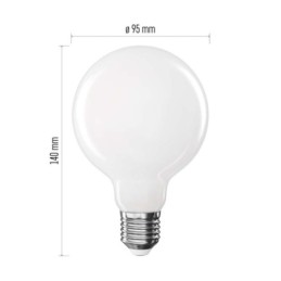 LED-lampun hehkulanka G95 / E27 / 7,8 W (75 W) / 1055 lm / Lämmin valkoinen / Lämmin valkoinen