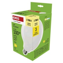 LED pirn Filament G125 / E27 / 11 W (100 W) / 1521 lm / Soe valge