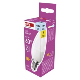 LED-lamppu Classic candle / E14 / 6,5 W (60 W) / 806 lm / Kylmä valkoinen