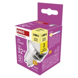 LED-lamppu Classic MR16 hopea/ GU10 / 3 W (32 W) / 345 lm / Lämmin valkoinen