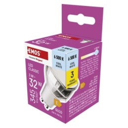 LED-lamppu Classic MR16 hopea/ GU10 / 3 W (32 W) / 345 lm / Kylmä valkoinen