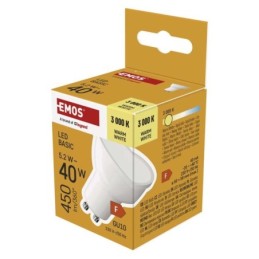 LED-lamppu Basic MR16 / GU10 / 5,2 W (40 W) / 450 lm / Soe valge