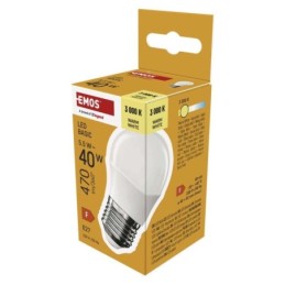 LED-lamppu Basic pall / E27 / 5,5 W (40 W) / 470 lm / Soe valge
